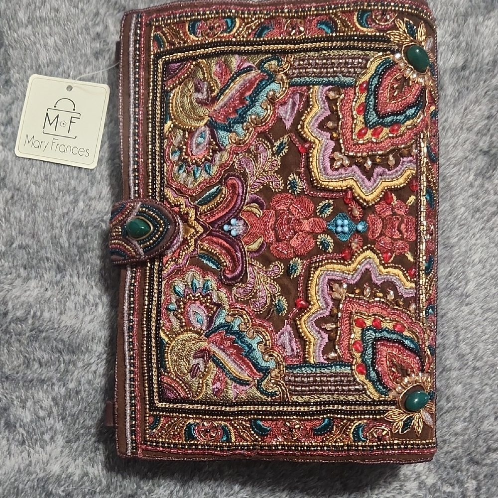 Mary Frances Multicolor Beaded Paisley Embellished Clutch